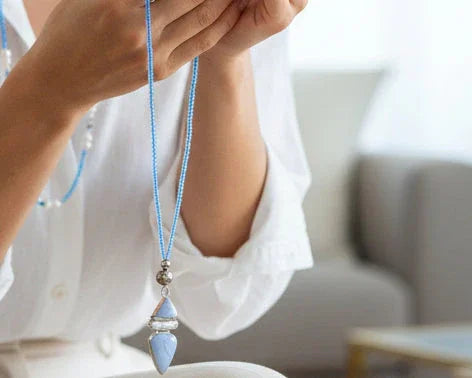 Natural Blue Agate Necklace My store