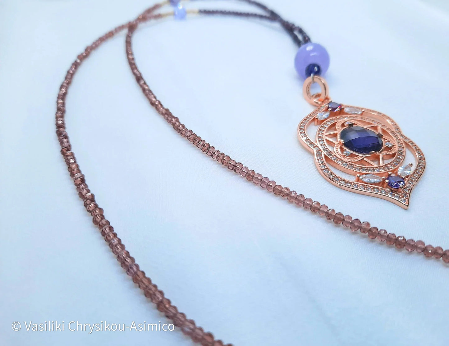 Purple Gold Plated Necklace - Elegant Jewelry for Every Occasion - Asimico Handmade Jewellery & Creative Studio