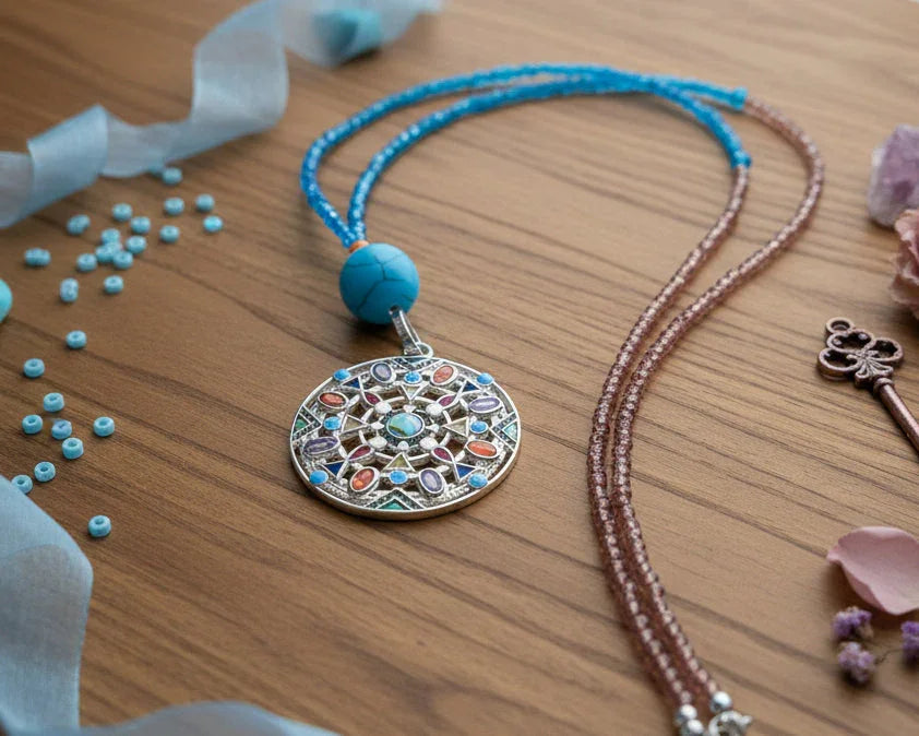 Colouful Silver Necklace - Asimico Handmade Jewellery & Creative Studio
