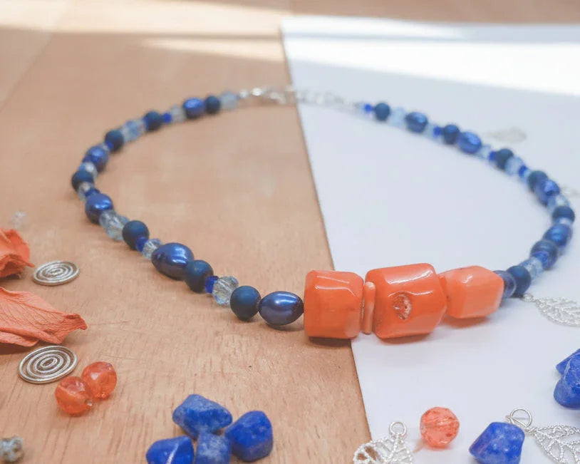 Blue Coral Necklace - Asimico Handmade Jewellery & Creative Studio