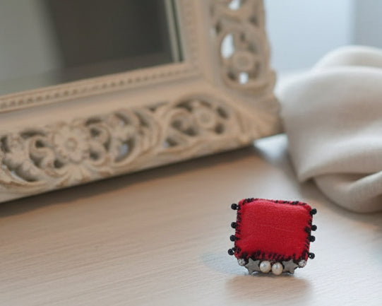 Silk Red Handmade Brooches My Store