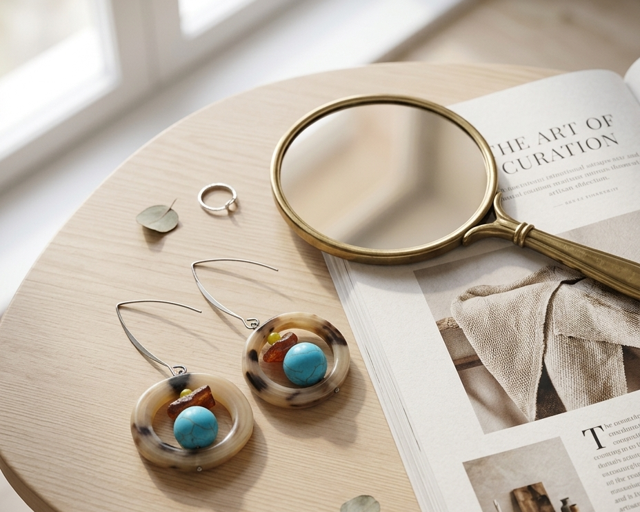 Horn Circle Earrings
