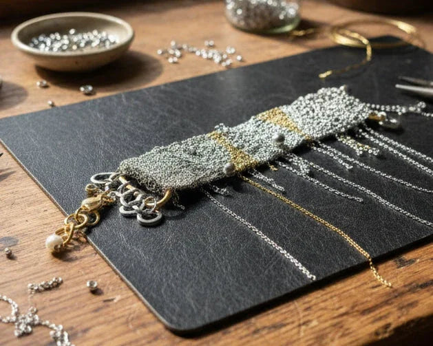 Woven chain bracelet - Asimico Handmade Jewellery & Creative Studio