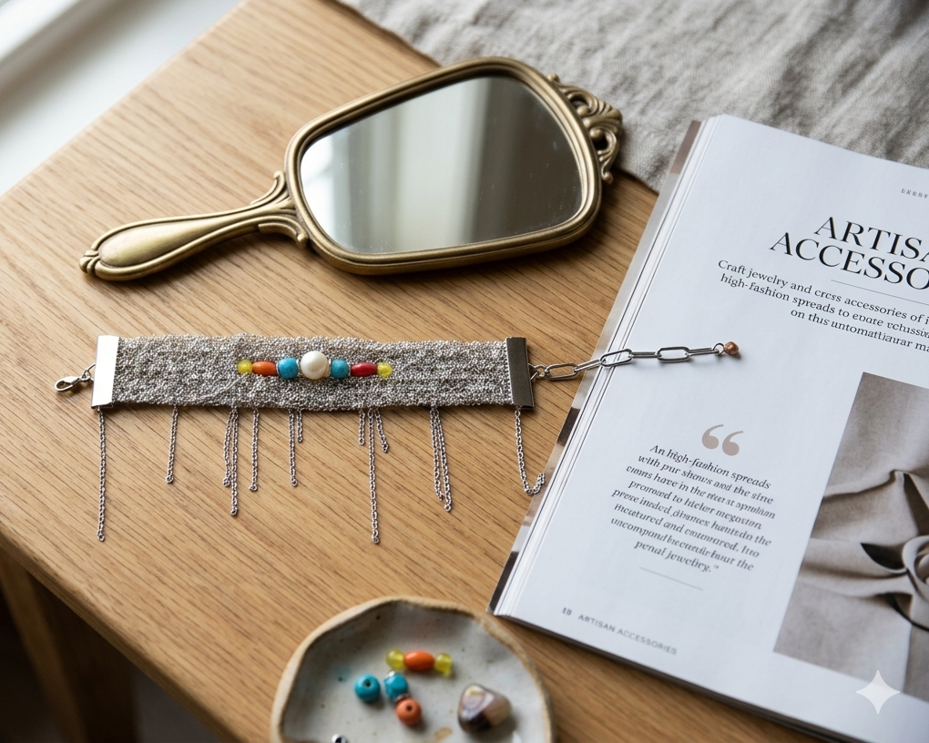 Pearl Coral Chain Bracelet - Asimico Handmade Jewellery & Creative Studio