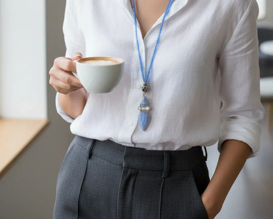 Natural Blue Agate Necklace My store