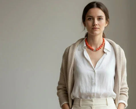 Coral topaz necklace My store