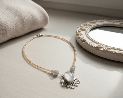 Smoky quarz necklace - Asimico Handmade Jewellery & Creative Studio