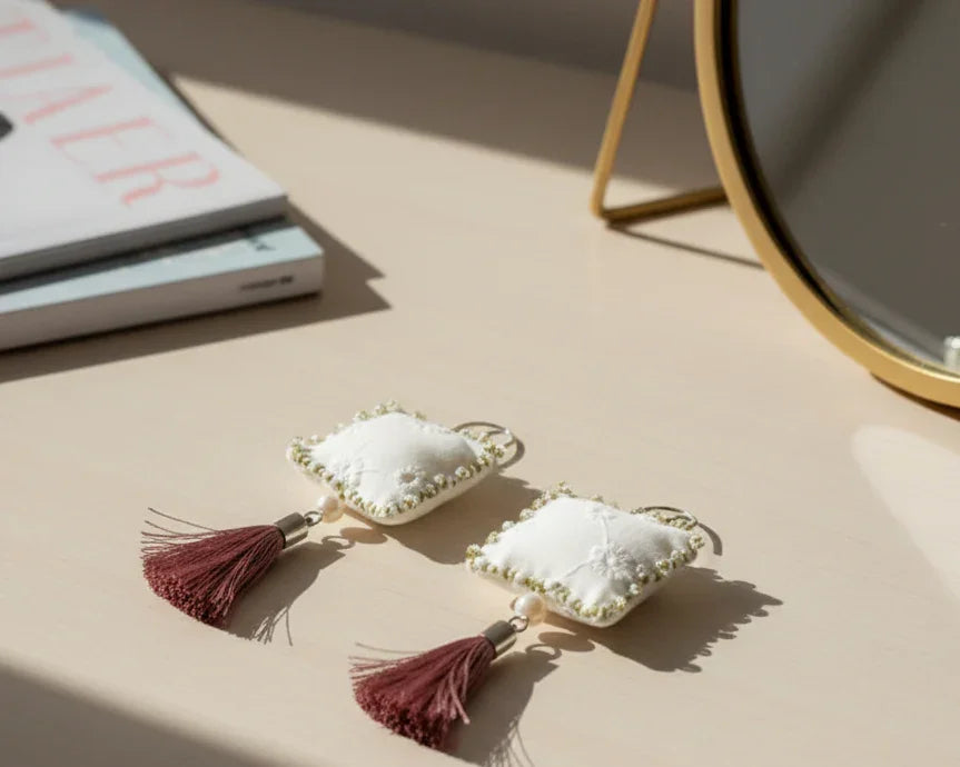 White Summer Earrings - Asimico Handmade Jewellery & Creative Studio