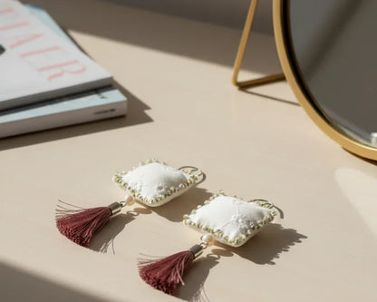 White Summer Earrings - Asimico Handmade Jewellery & Creative Studio