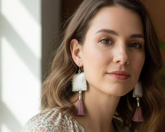 White Summer Earrings - Asimico Handmade Jewellery & Creative Studio