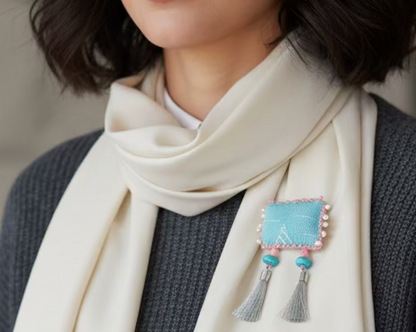 Vintage Blue Handmade Brooches My Store