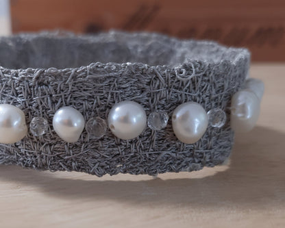 Embroidered Silver Bracelet Asimico