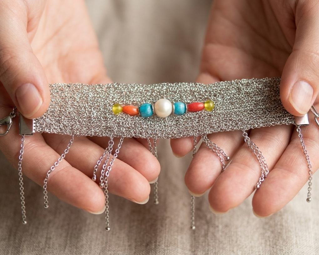 Pearl Coral Chain Bracelet - Asimico Handmade Jewellery & Creative Studio