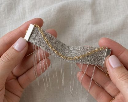 Gold Chain in the Middle Bracelet - Asimico Handmade Jewellery & Creative Studio