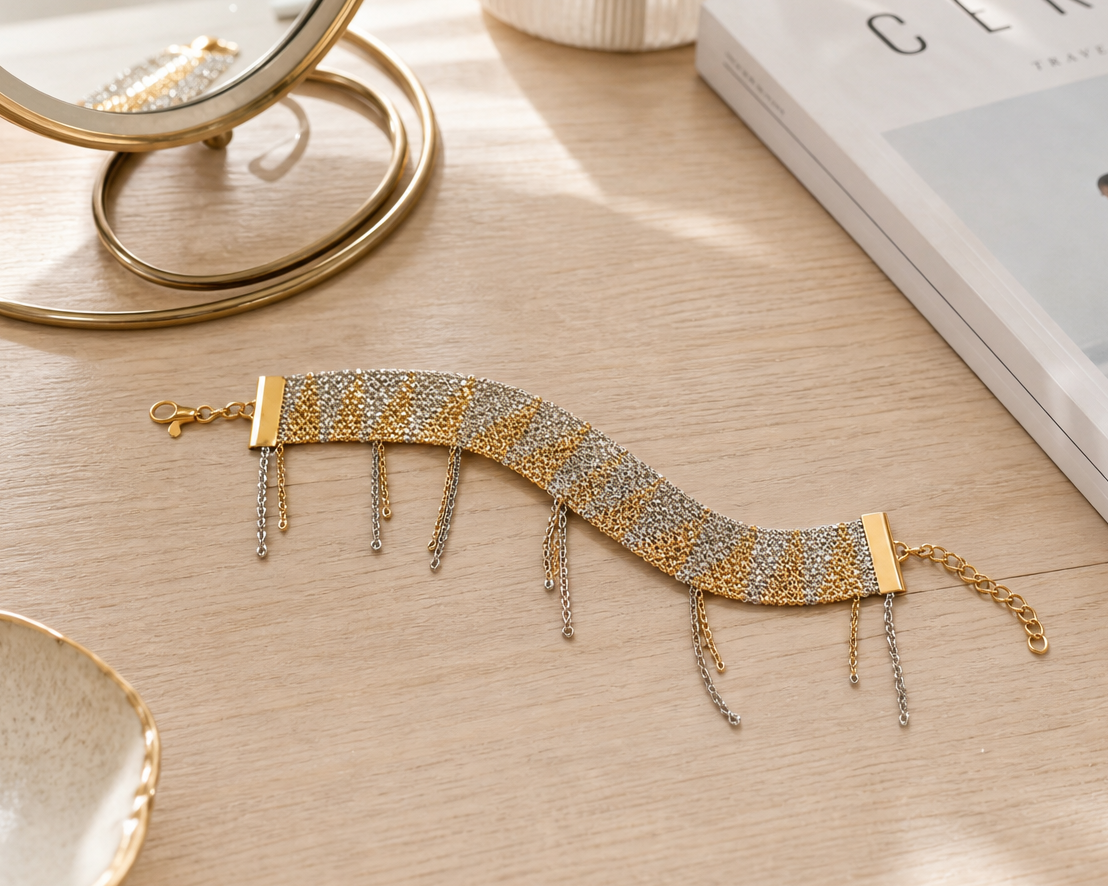 Zigzag Chain Bracelet - Asimico Handmade Jewellery & Creative Studio