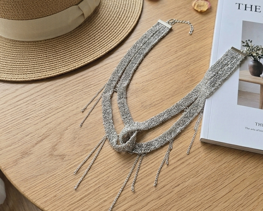 Knot Silver Chain Necklace - Asimico Handmade Jewellery & Creative Studio