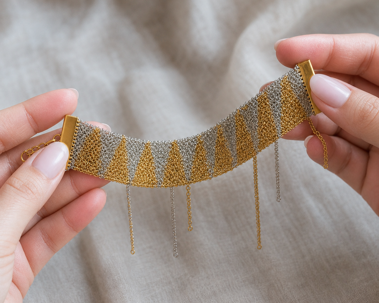 Zigzag Chain Bracelet - Asimico Handmade Jewellery & Creative Studio