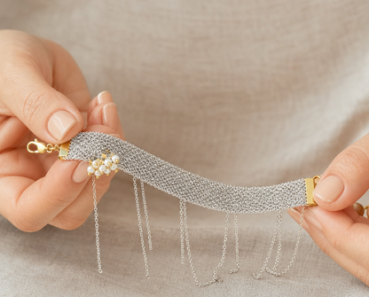 Small Pearls Chain Bracelet - Asimico Handmade Jewellery & Creative Studio