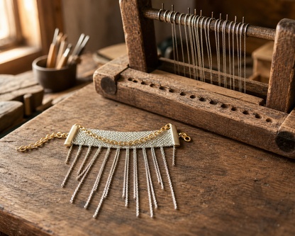 Gold Chain in the Middle Bracelet - Asimico Handmade Jewellery & Creative Studio