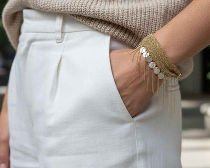 Woven Gold Silver Chain Bracelet