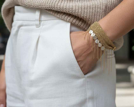 Woven Gold Silver Chain Bracelet