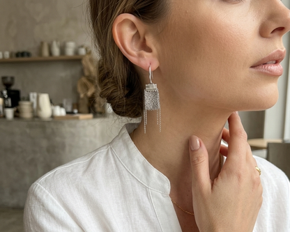 Silver Chain Earring