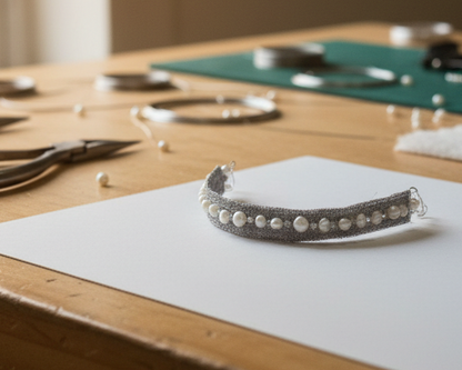 Embroidered Silver Bracelet Asimico