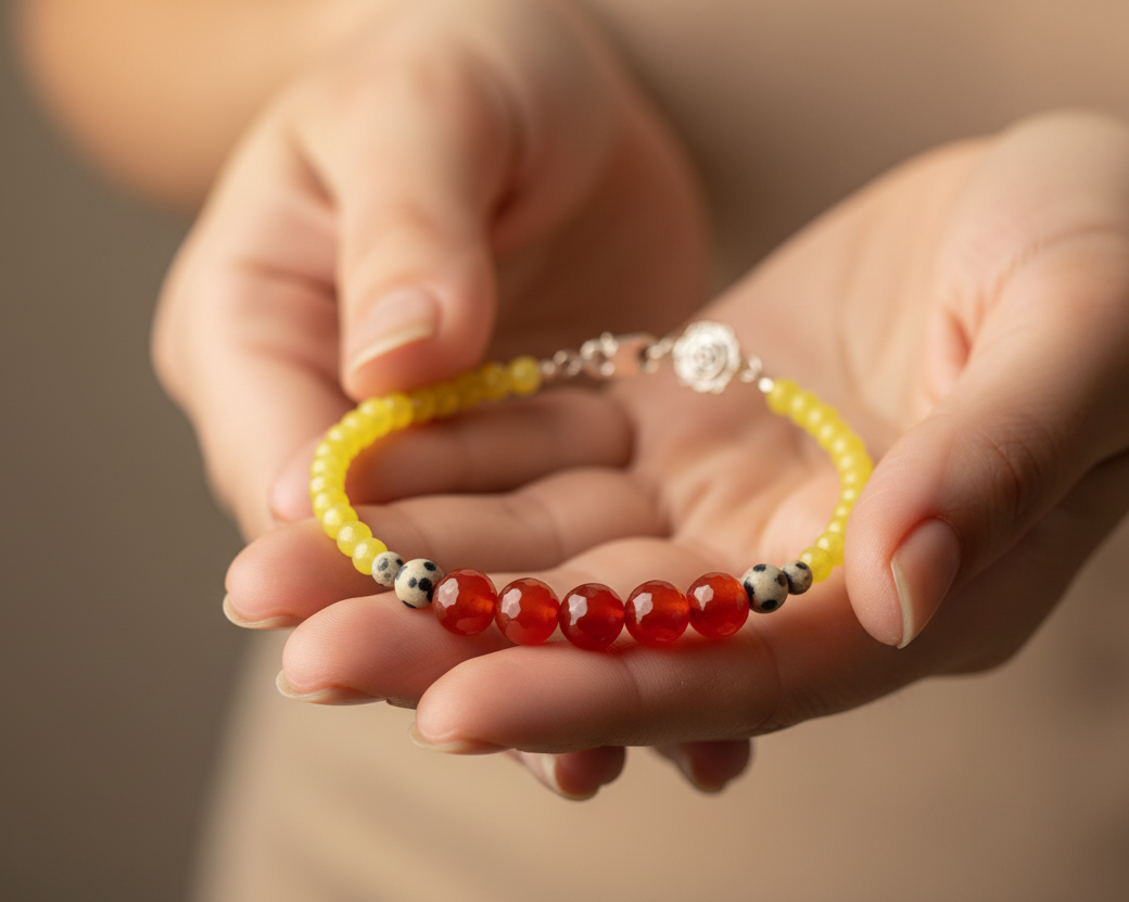 Red and Lime Jade Bracelet - Asimico Handmade Jewellery & Creative Studio