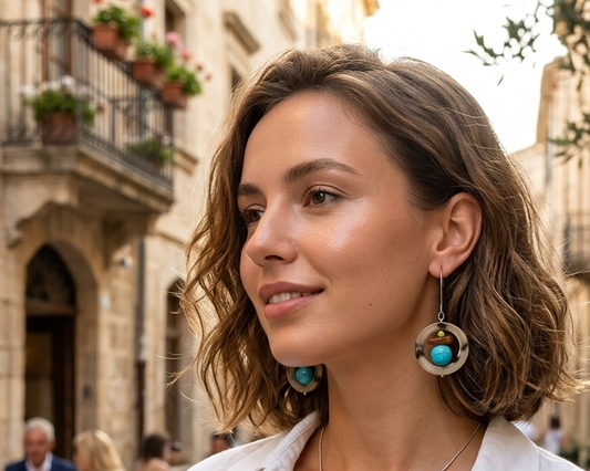 Horn Circle Earrings