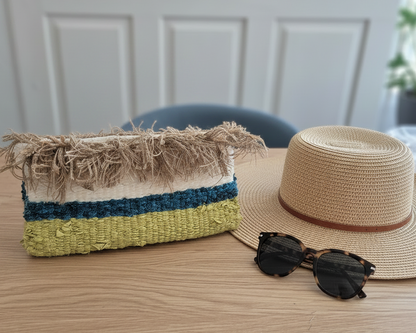 Handmade Lime Woven Bag - Asimico Handmade Jewellery & Creative Studio