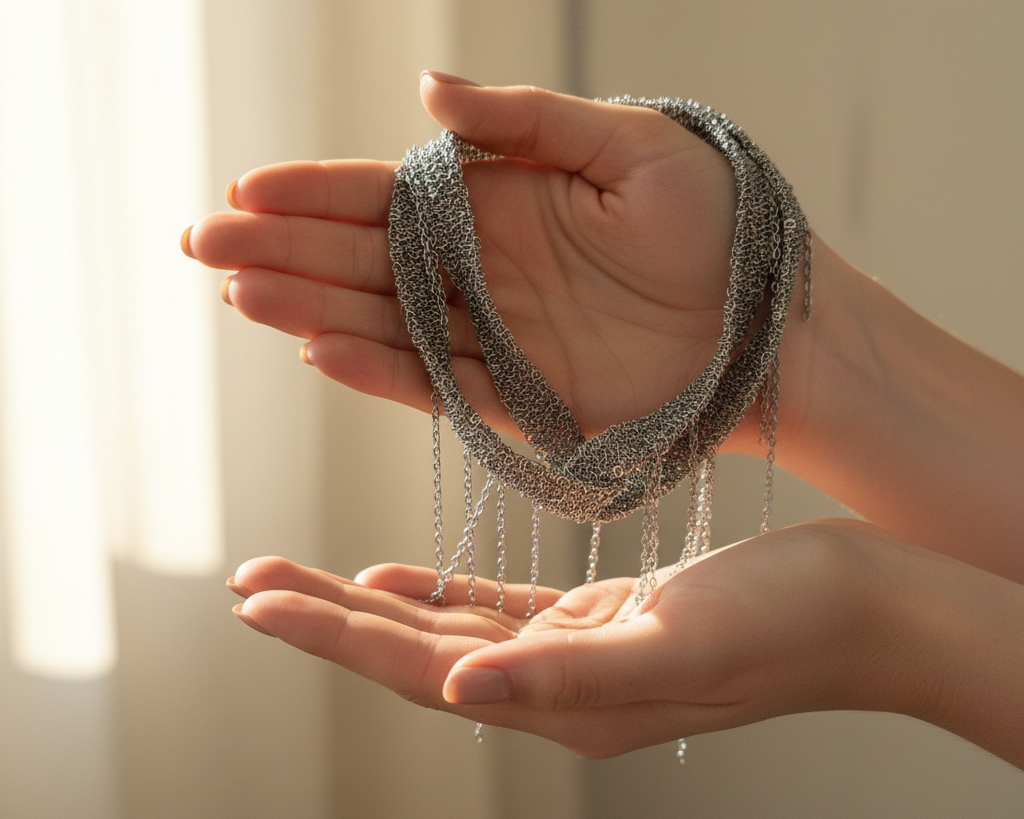 Knot Silver Chain Necklace - Asimico Handmade Jewellery & Creative Studio