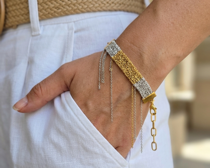 Gold in the Middle Chain Bracelet - Asimico Handmade Jewellery & Creative Studio