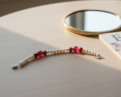 Pearl Red Jade Bracelet - Asimico Handmade Jewellery & Creative Studio