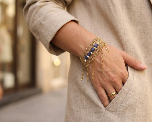 Lapislazuli Chain Bracelet - Asimico Handmade Jewellery & Creative Studio