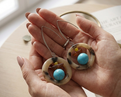 Horn Circle Earrings