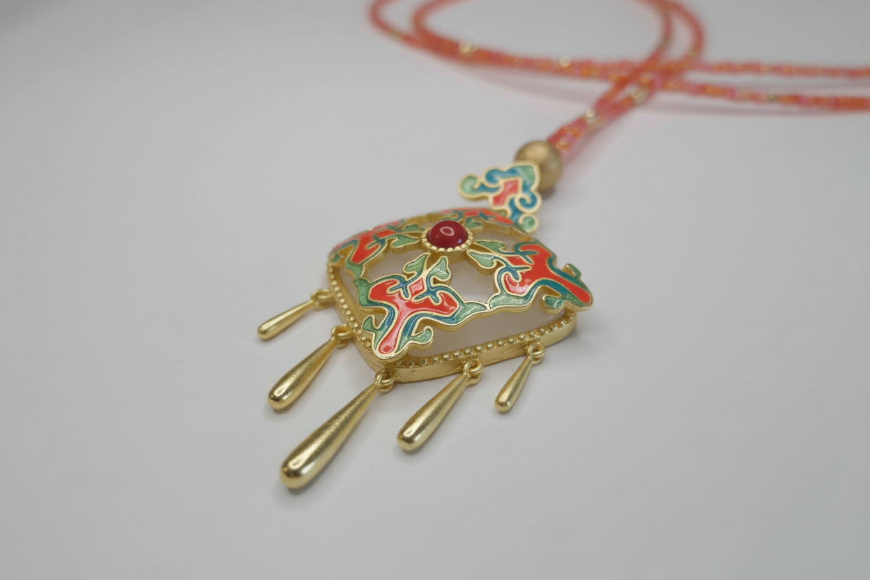 Colourful Enamelled Pendant Necklace - Asimico Handmade Jewellery & Creative Studio