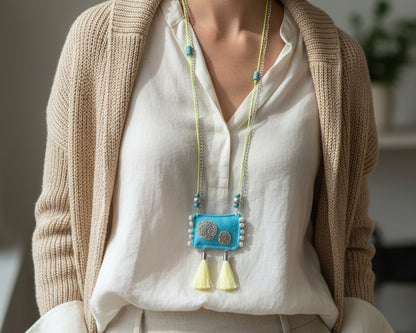 Sky Blue Lucky Charm Necklace