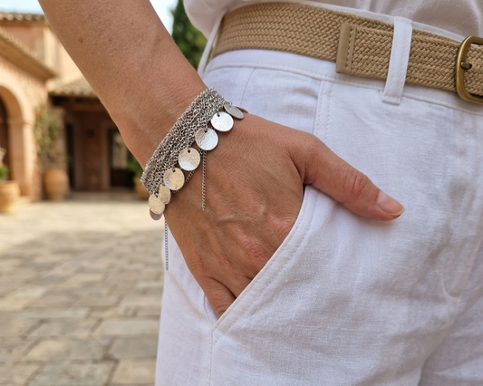 Woven Silver Chain Bracelet - Asimico Handmade Jewellery & Creative Studio