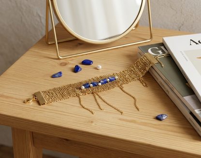 Lapislazuli Chain Bracelet - Asimico Handmade Jewellery & Creative Studio