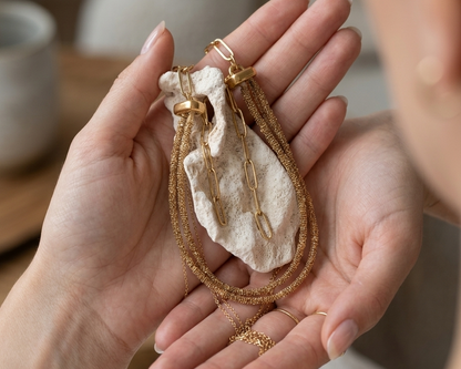 Coral Gold Chain Necklace