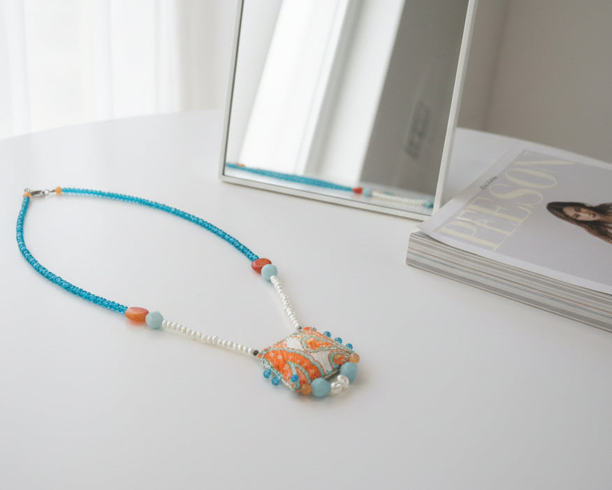 Vintage Fabric Necklace - Asimico Handmade Jewellery & Creative Studio