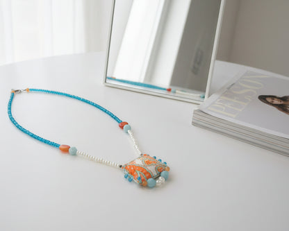 Vintage Fabric Necklace - Asimico Handmade Jewellery & Creative Studio