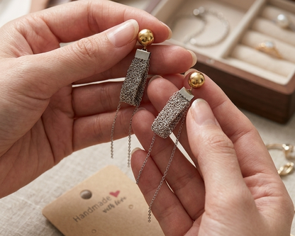 Gold Silver Chain Earring