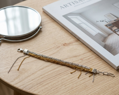 Thin Silver and Gold Chain Bracelet - Asimico Handmade Jewellery & Creative Studio