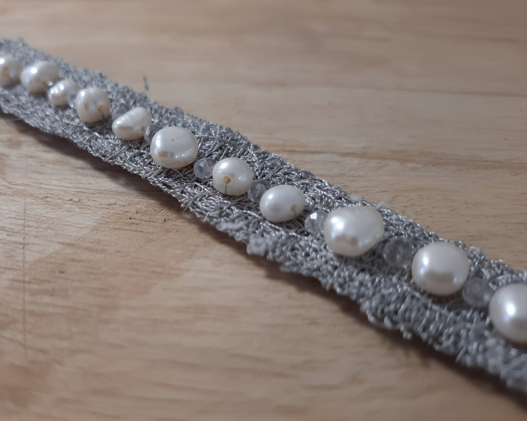 Embroidered Silver Bracelet Asimico