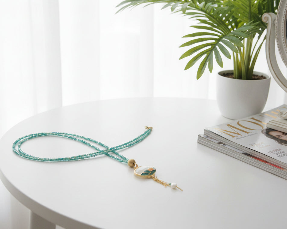 Lotus Enamel Necklace - Asimico Handmade Jewellery & Creative Studio