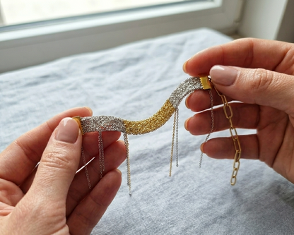 Gold in the Middle Chain Bracelet - Asimico Handmade Jewellery & Creative Studio