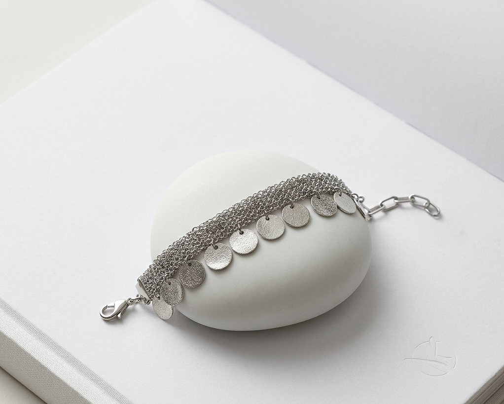 Woven Silver Chain Bracelet - Asimico Handmade Jewellery & Creative Studio